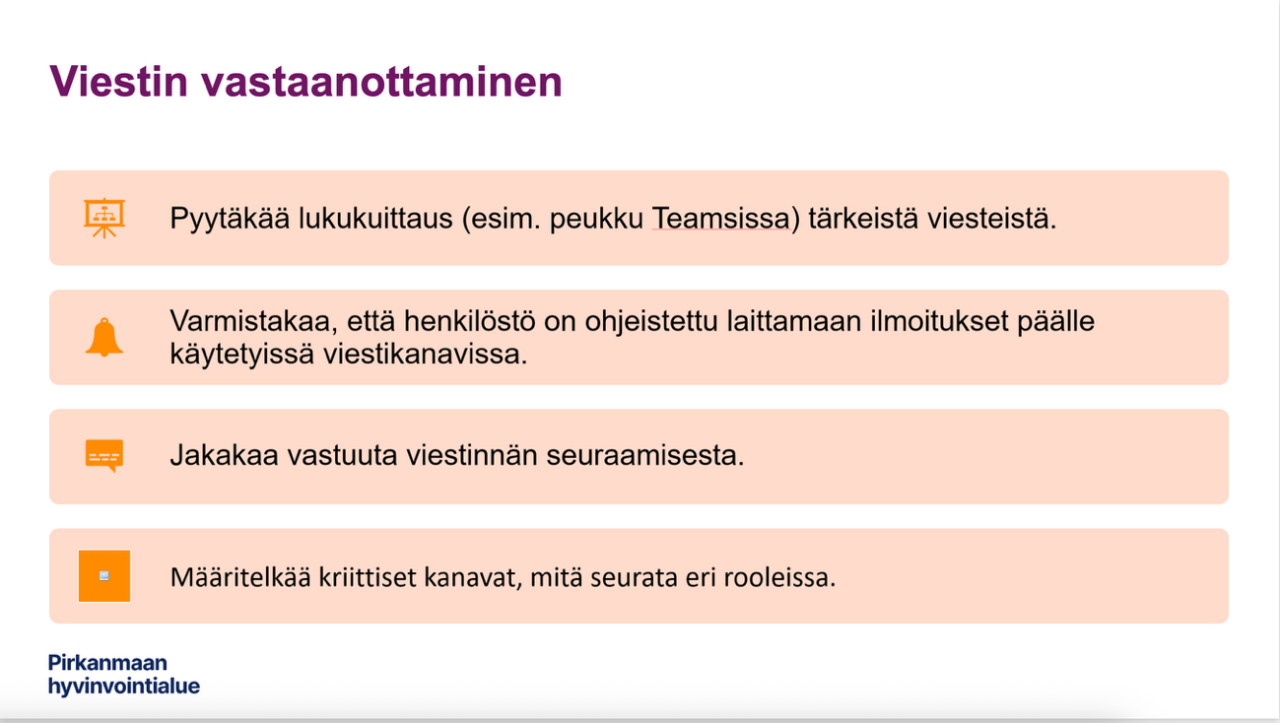 Liite 2 21(4). Ohjeistus esihenkilöille sisäiseen viestintään
