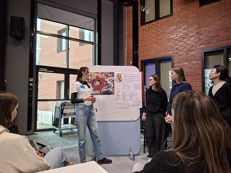 students working with a project