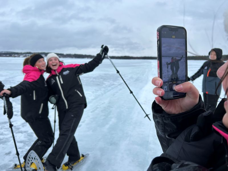 Students at the lake