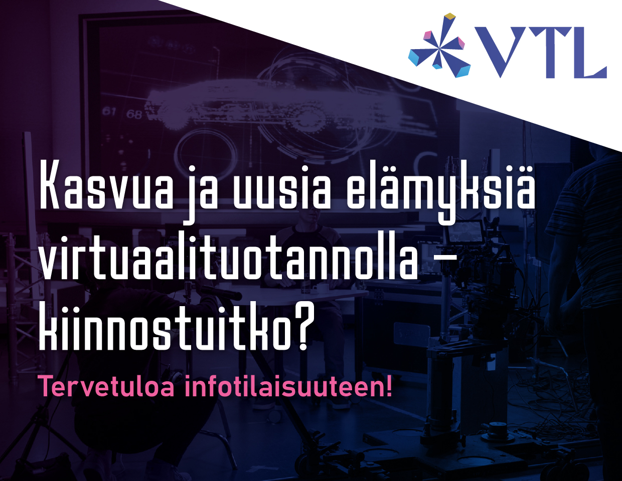 Mainos infotilaisuuksista.