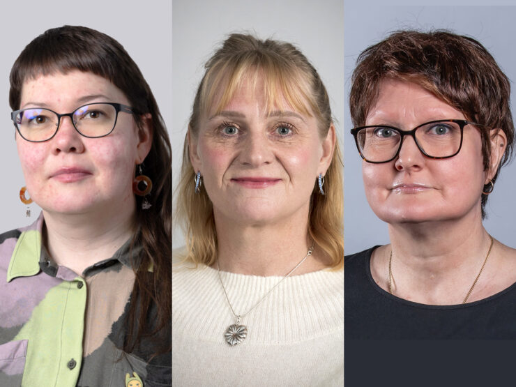 Kirjoittajien kasvot.