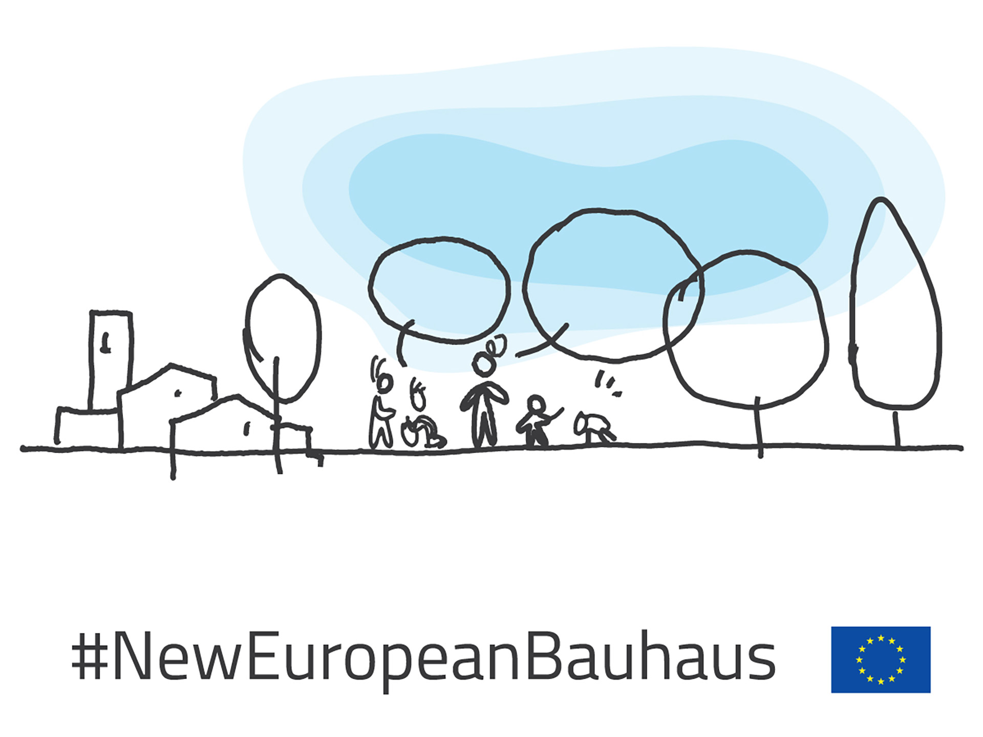 Kuvituskuva ja hästäki #NewEuropeanBauhaus.