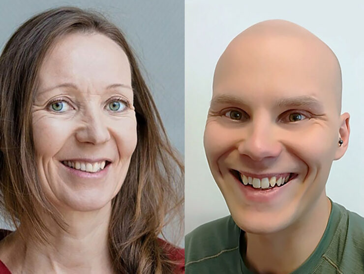 Kirjoittajien kasvot.
