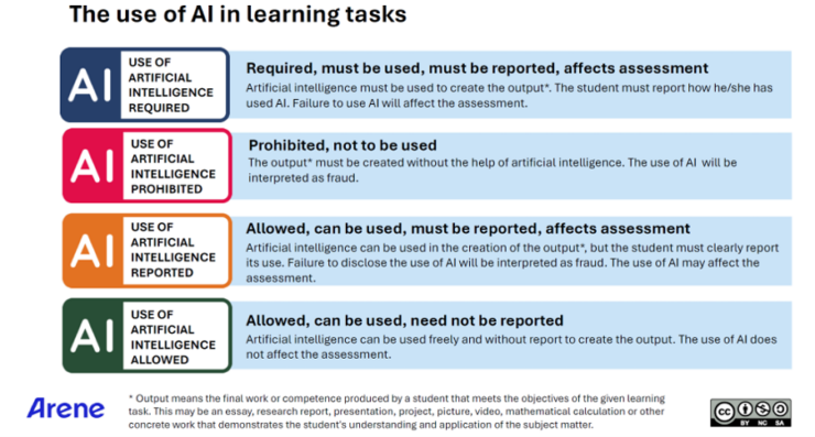 The use of AI in learning tasks